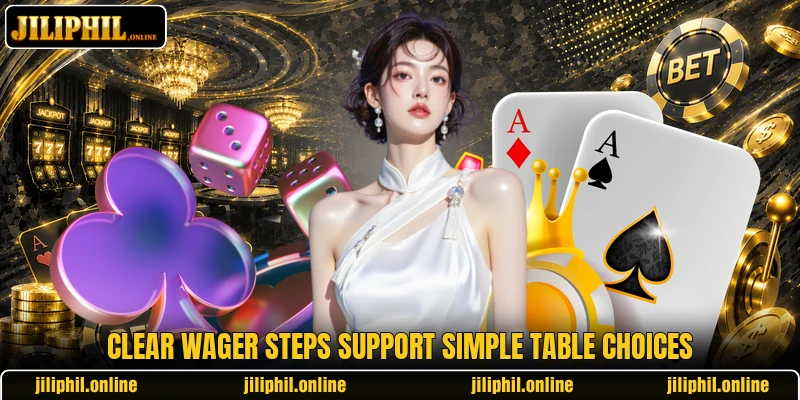 Clear wager steps support simple table choices