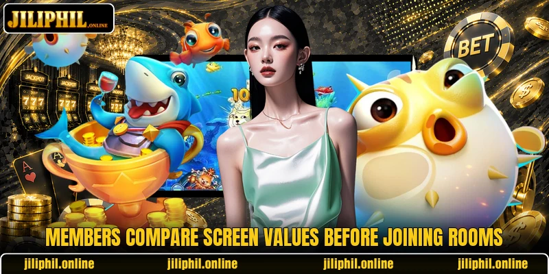 Members compare screen values before joining rooms