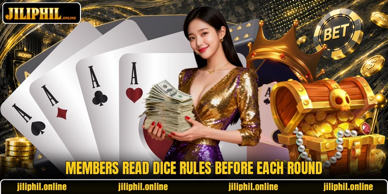 Members read dice rules before each round