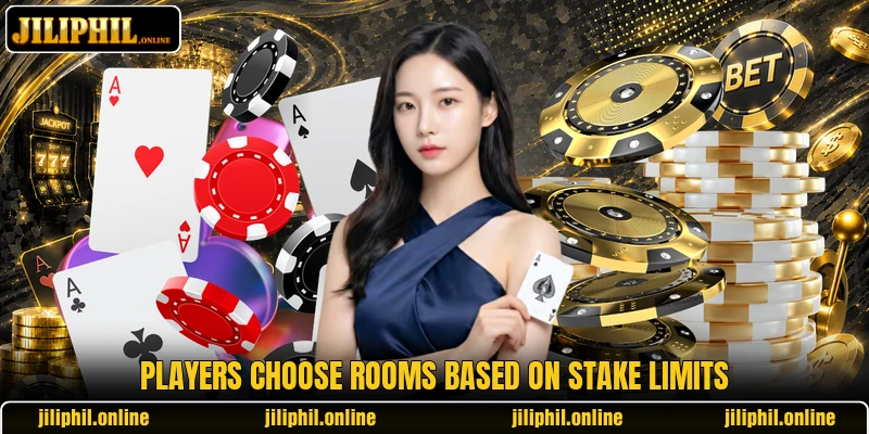 Players choose rooms based on stake limits