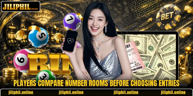 Players compare number rooms before choosing entries