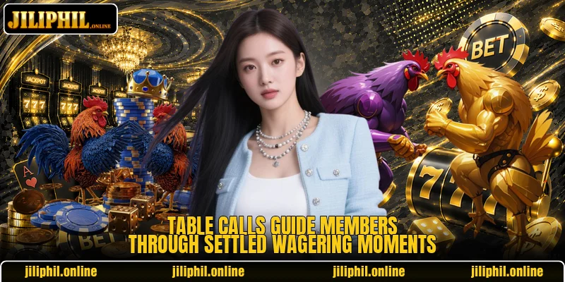 Table calls guide members through settled wagering moments Table calls guide members through settled wagering moments